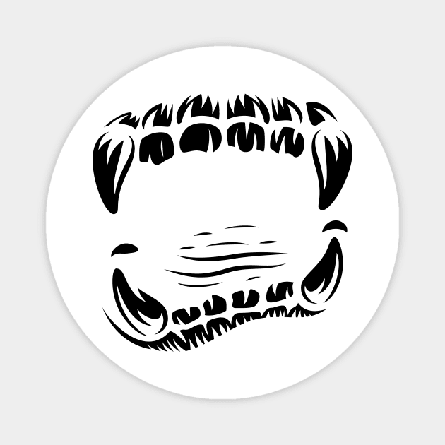 scary teeth face mask Magnet by PIIZ